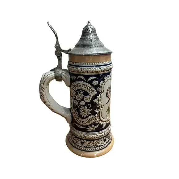 VINTAGE OLYMPIA BEER Tumwater Stein Western GERMANY Original Gerzit Gerz mug lid - Picture 4 of 5